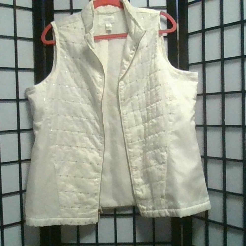 Chico's lightweight vest with sequin detail.